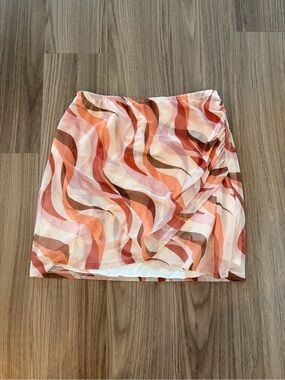 Wavy Abstract Mini Skirt
